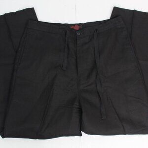 Linea Uomo Pants Mens 36x30 Linen Blend Lined Black Drawstring